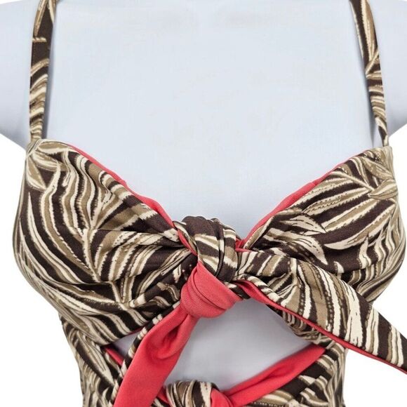 Crescent Drive Palm Cut Out Palm Leaves Swimsuit XS - Picture 2 of 7